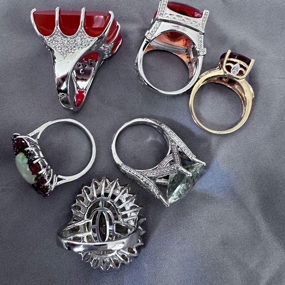 Lot of 6 large stone cocktail rings - Picture 4 of 12